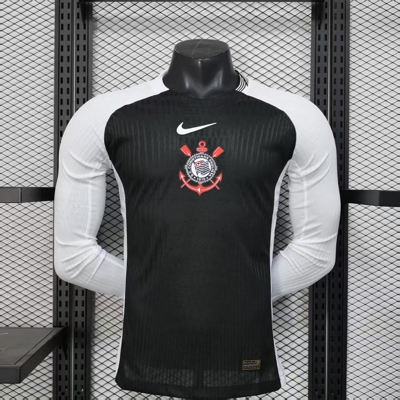Camisola Manga Comprida SC Corinthians 2025-26 Alternativa Preta Versão Jogador