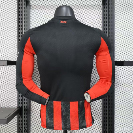 2025-26 AC Milan Long-Sleeve Home Player Version Jersey