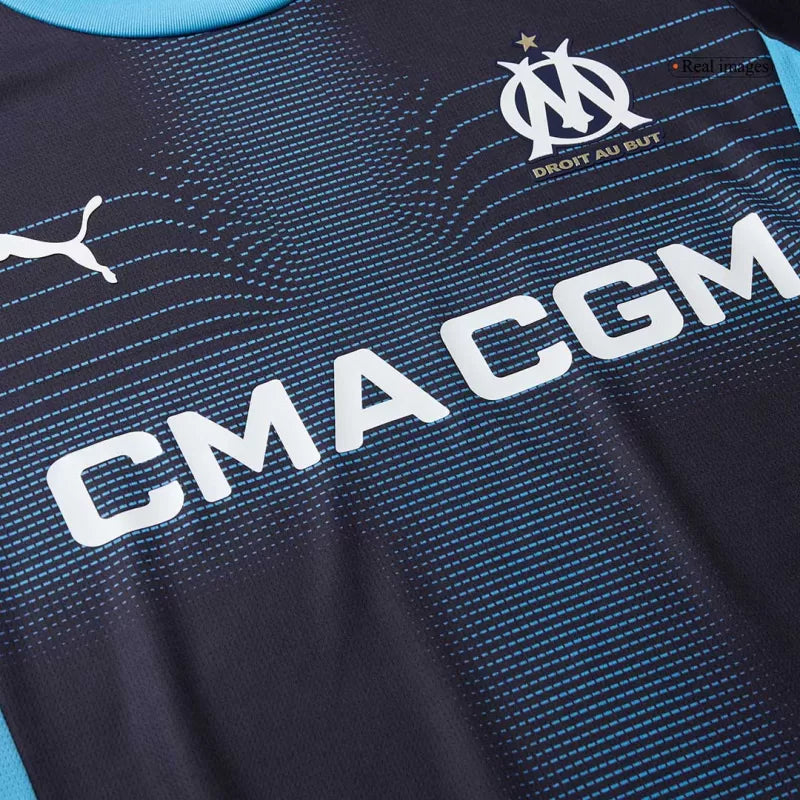 Camisola Olympique Marselha 2025-26 Alternativa Azul Versão Adepto