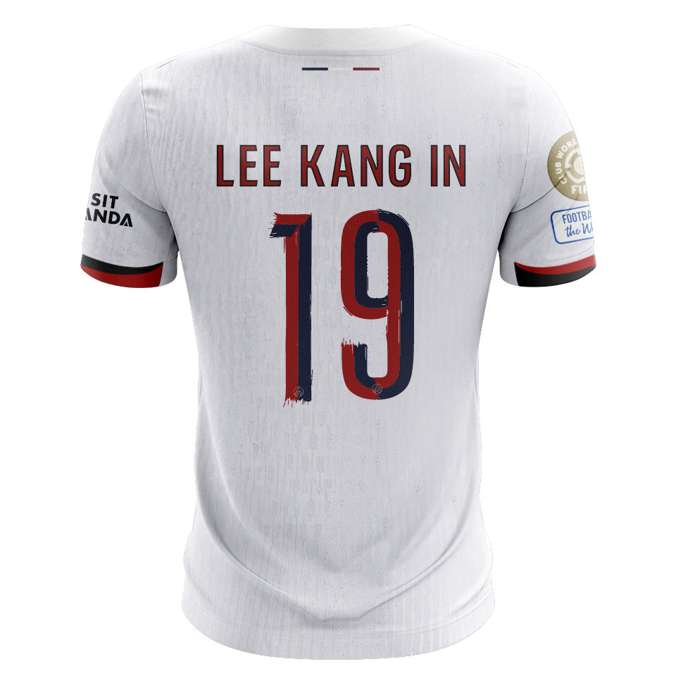 Camisola FC Paris Saint-Germain 2025-26 Alternativa Branca CWC Versão Adepto LEE KANG IN #19