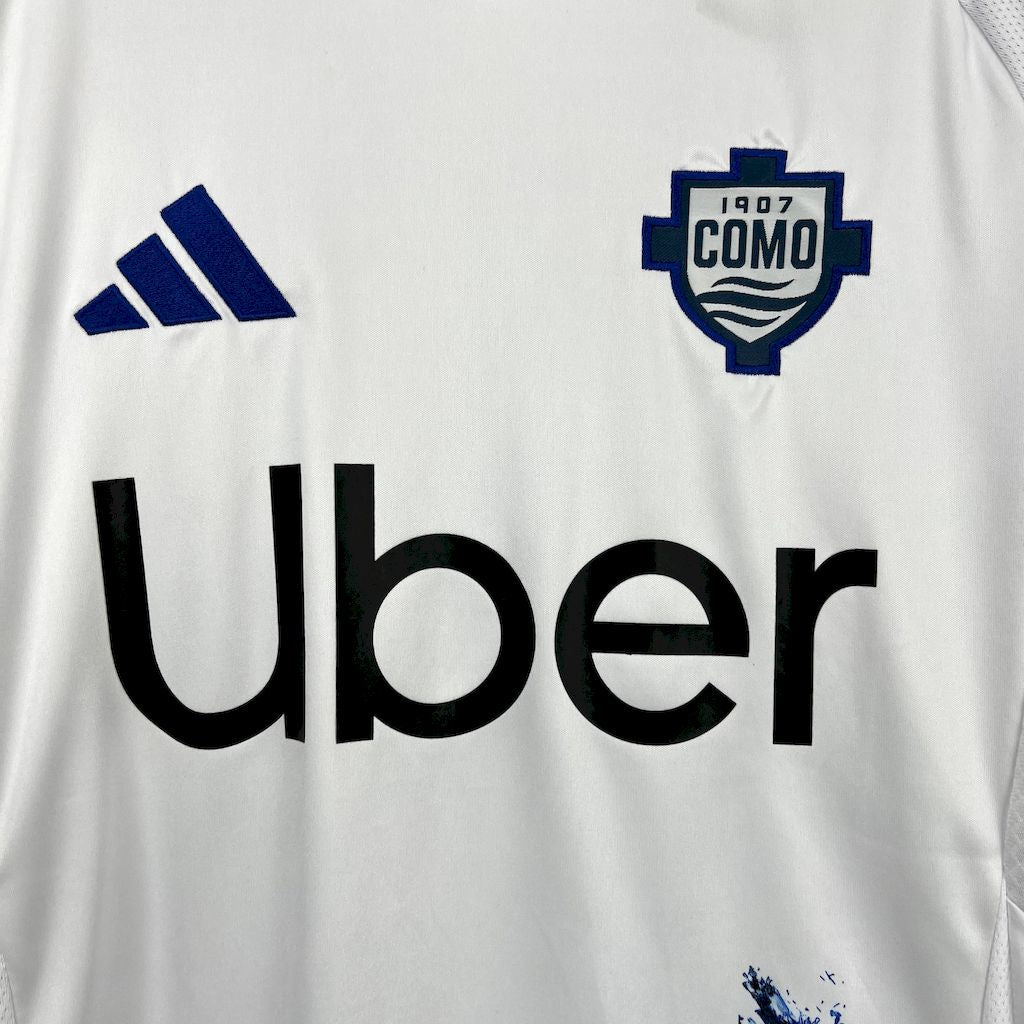 Camisola Como 1907 2024-25 Alternativa Branca Versão Adepto