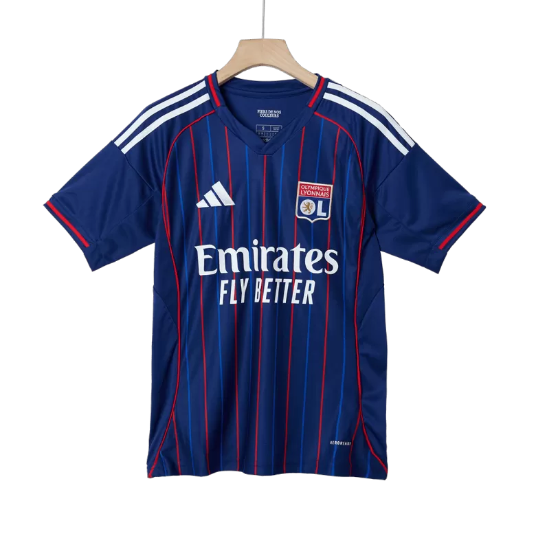 Camisola Olympique Lyon 2025-26 Alternativa Azul Versão Adepto