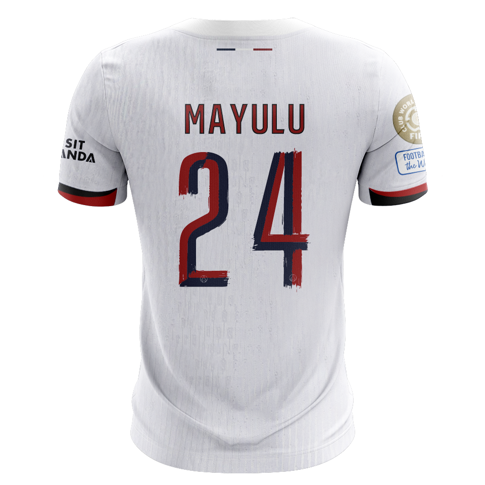 Camisola FC Paris Saint-Germain 2025-26 Alternativa Branca CWC Versão Adepto MAYULU #24