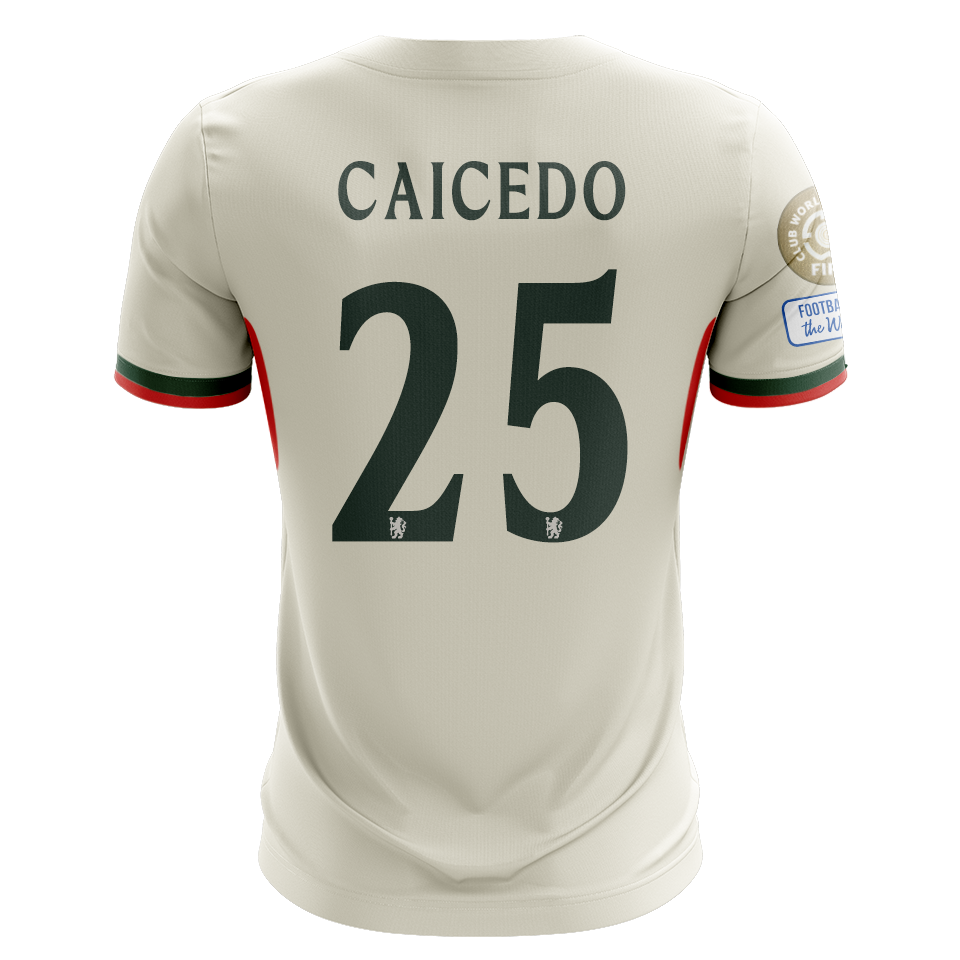 Camisola CHE 2025-26 Alternativa Branca CWC Versão Adepto CAICEDO #25