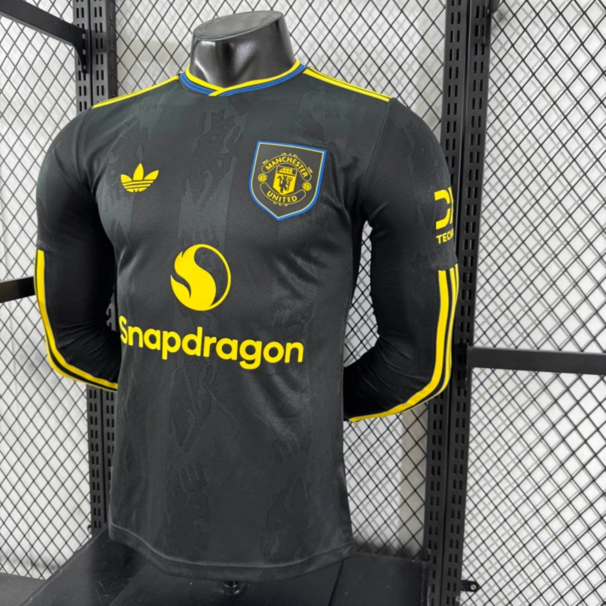 Camisola Manga Comprida M-United 2025-26 Alternativa Preta Versão Jogador