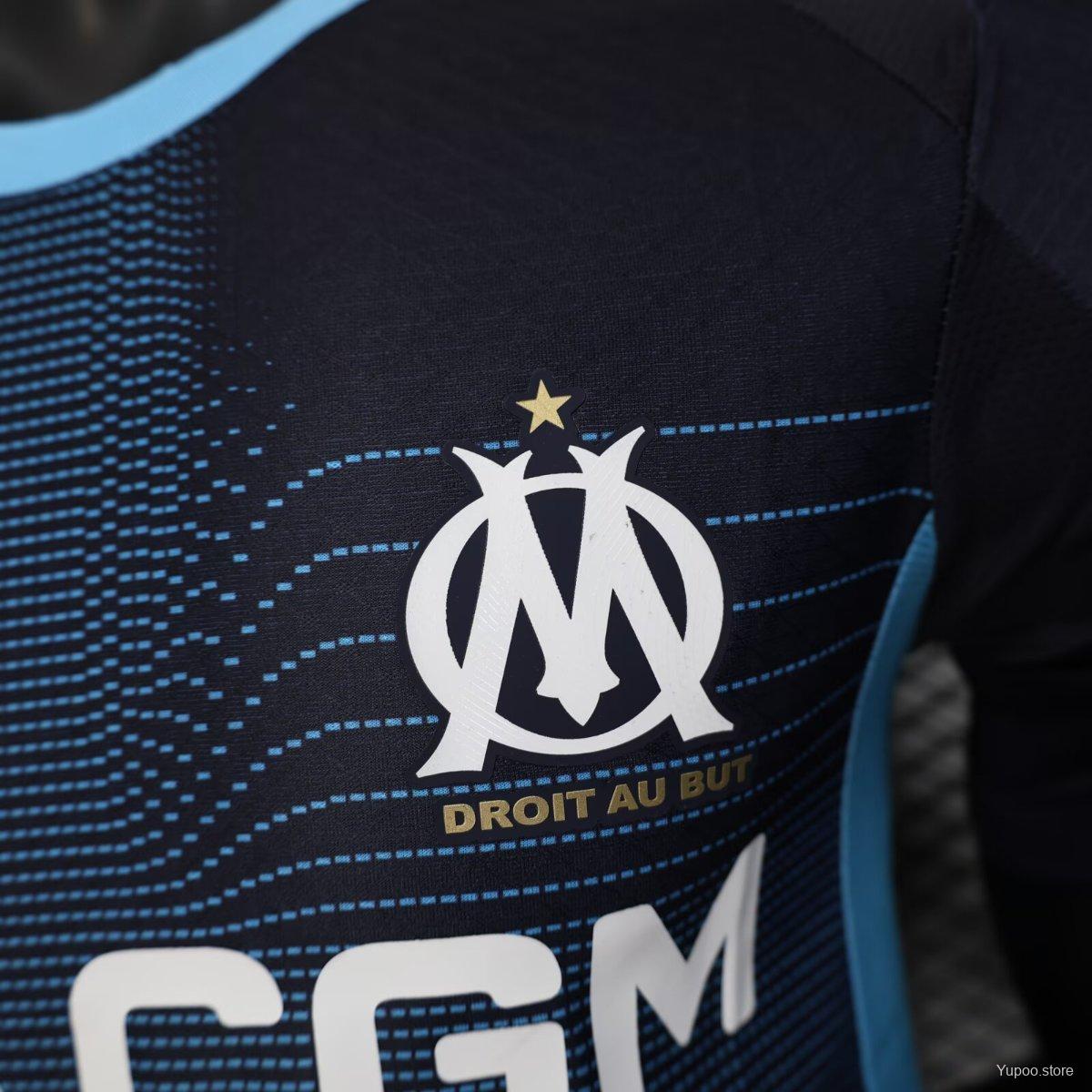 Camisola Olympique Marselha 2025-26 Alternativa Azul Versão Jogador