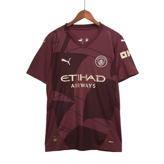 2024-25 Manchester City Red Away UCL Fan Version RODRIGO #16 Jersey
