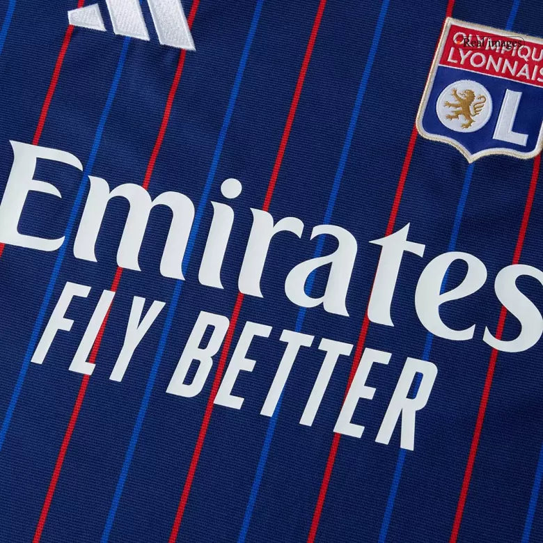 Camisola Olympique Lyon 2025-26 Alternativa Azul Versão Adepto
