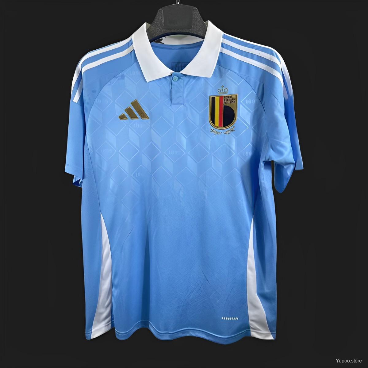 Camisola Belgica 2024 Alternativa Azul Versão Adepto