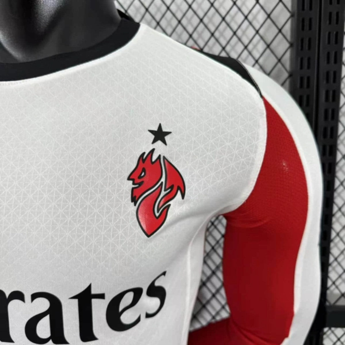 Camisola Manga Comprida Ac Milan 2025-26 Alternativa Branca Versão Jogador