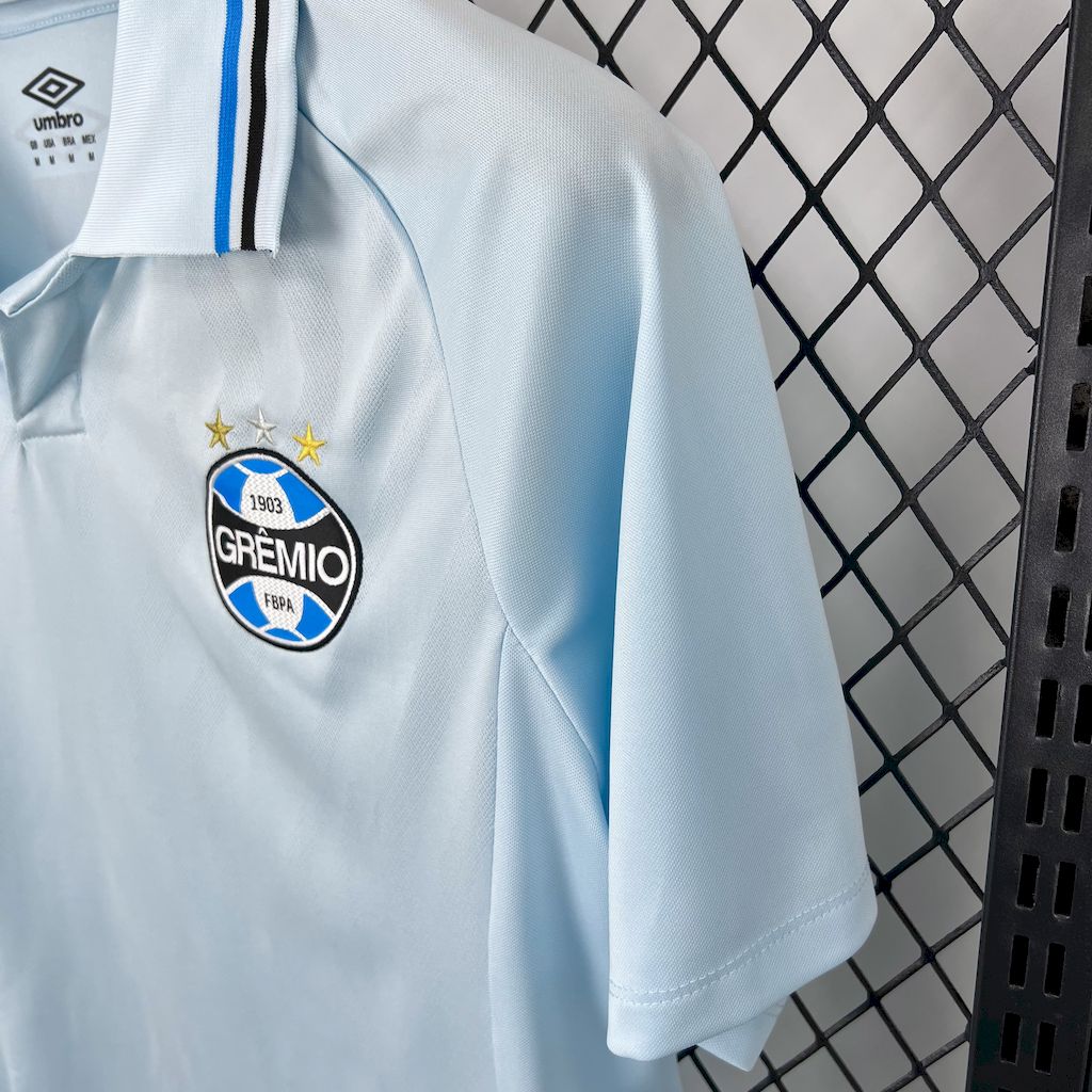 Camisola Gremio 2025-26 Alternativa Azul Lisa Versão Adepto