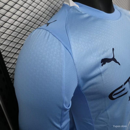 Long Sleeve Manchester City Jersey 2025-26 Home Player Version