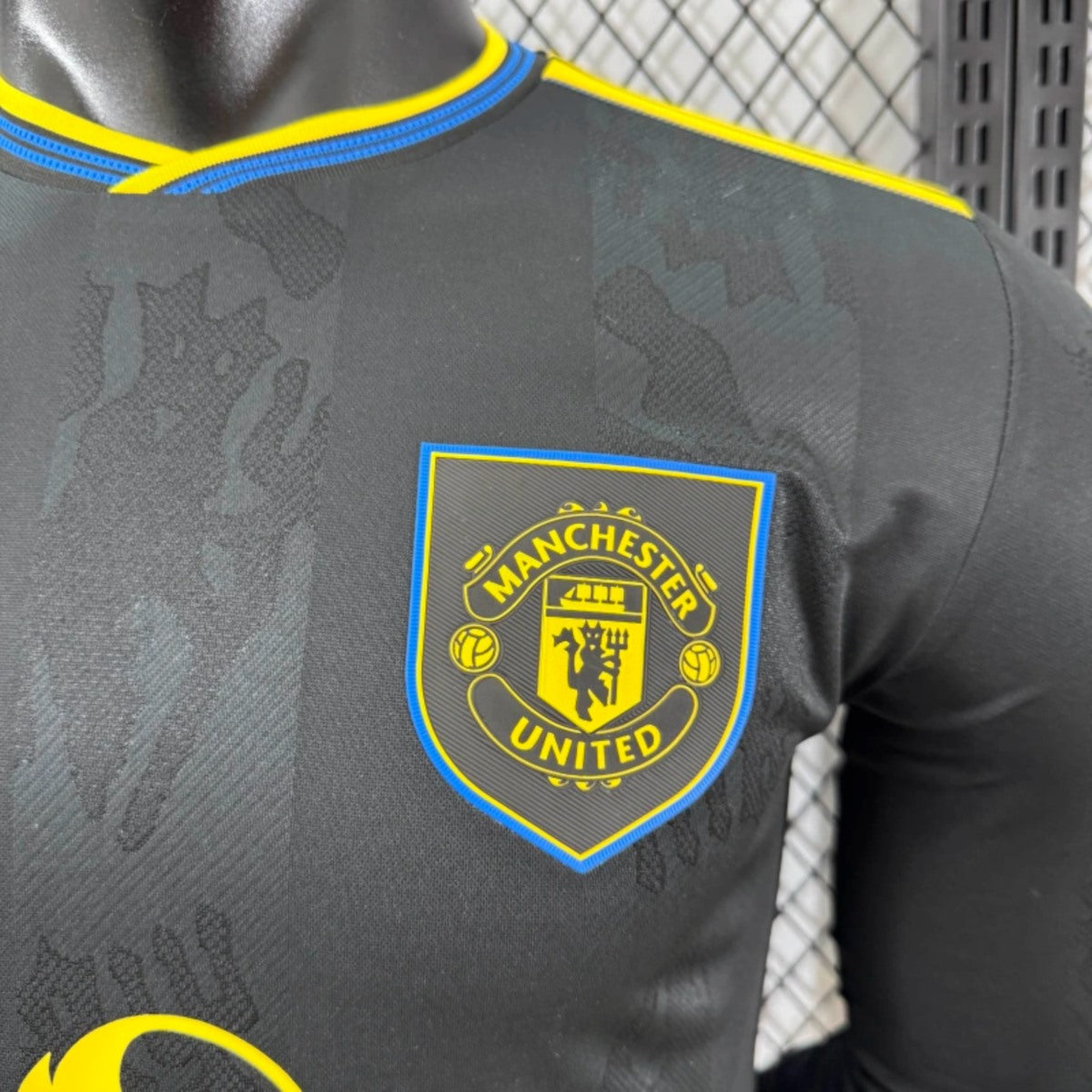 Camisola Manga Comprida M-United 2025-26 Alternativa Preta Versão Jogador
