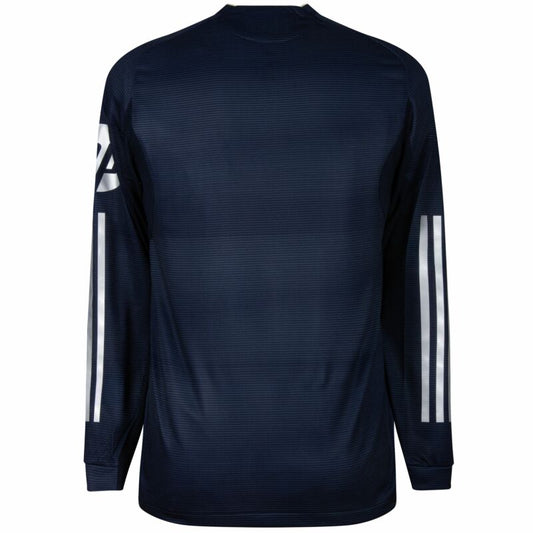Long Sleeve Real Madrid CF Jersey 2025-26 Dark Blue Away Fan Version