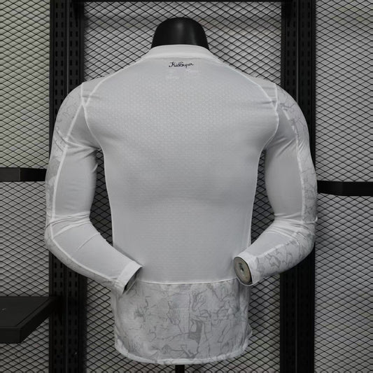 Long Sleeve Manchester City Jersey 2025-26 White CWC Away Player Version