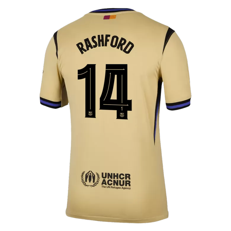 Camisola FC Barcelona 2025-26 Alternativa Amarela UCL Versão Adepto RASHFORD #14