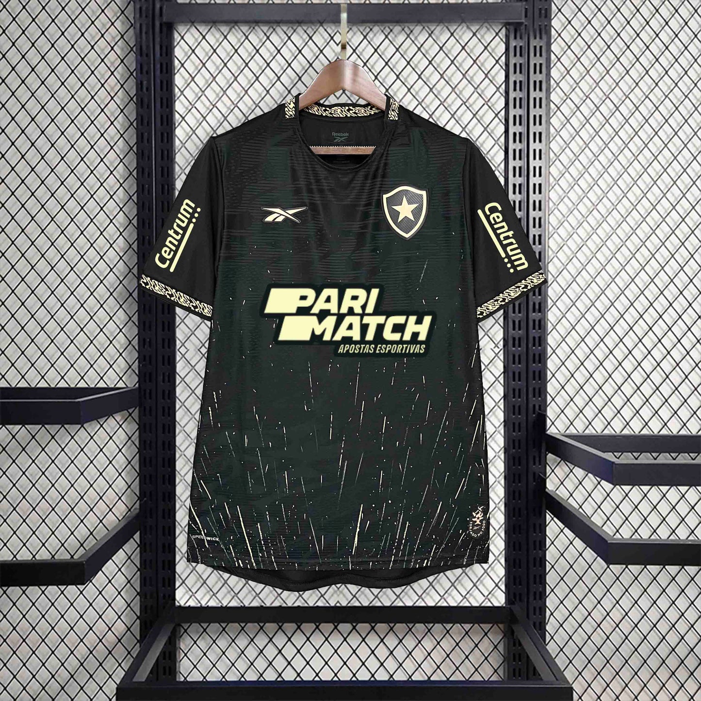 Camisola Botafogo-RJ 2024-25 Alternativa Preta Versão Adepto Todos Patrocinadores