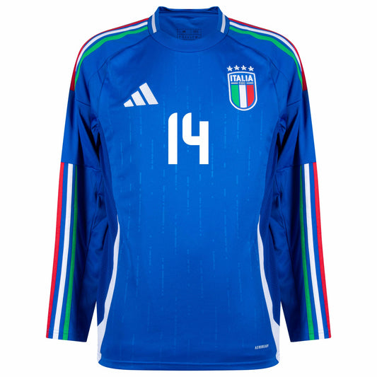Long Sleeve Italy Jersey 2024 Home Fan Version CHIESA #14