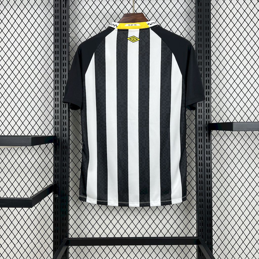 Camisola Santos FC 2025-26 Alternativa Preta/Branca Versão Adepto