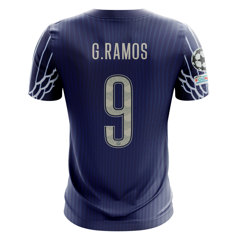Camisola FC Paris Saint-Germain 2024-25 Alternativa Azul UCL Versão Adepto G. RAMOS #9