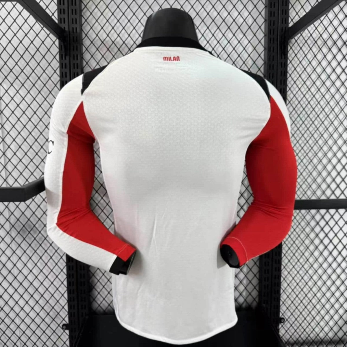 Camisola Manga Comprida Ac Milan 2025-26 Alternativa Branca Versão Jogador