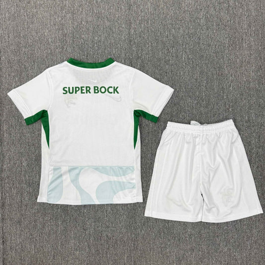 Kids’ Kit SCP 2025-26 White Away Jersey (Immediate Delivery)