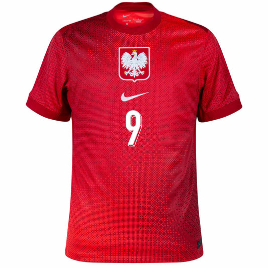 Poland 2024 Red Alternate Jersey – Fan Version – Lewandowski #9