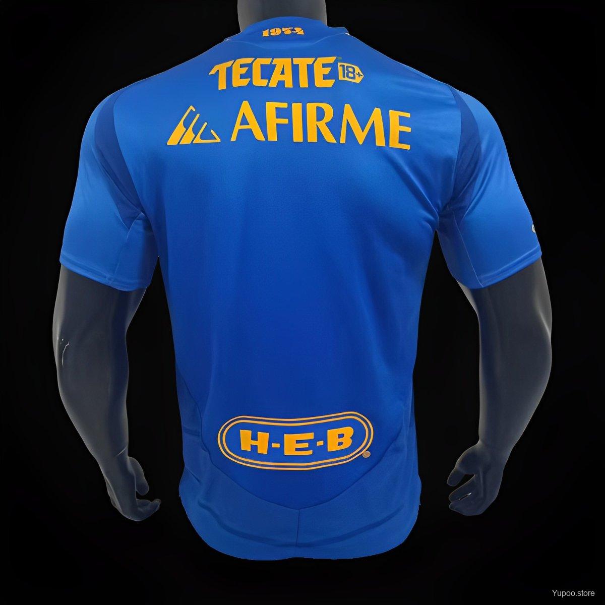 Camisola Tigres UANL 2023-24 Alternativa Azul Versão Jogador