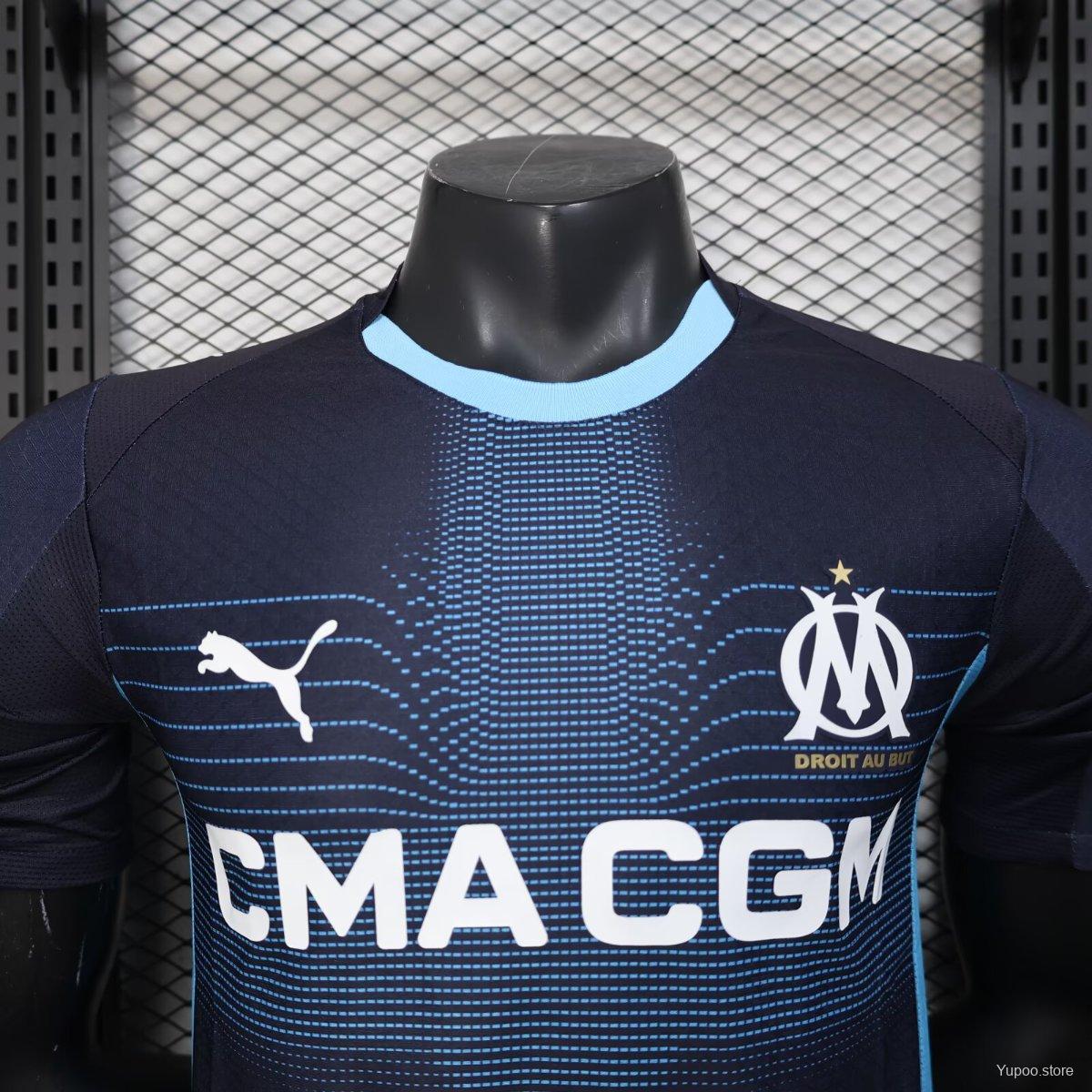 Camisola Olympique Marselha 2025-26 Alternativa Azul Versão Jogador