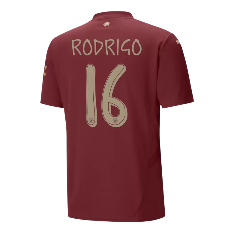 Camisola MCI 2024-25 Alternativa Vermelha UCL Versão Adepto RODRIGO #16