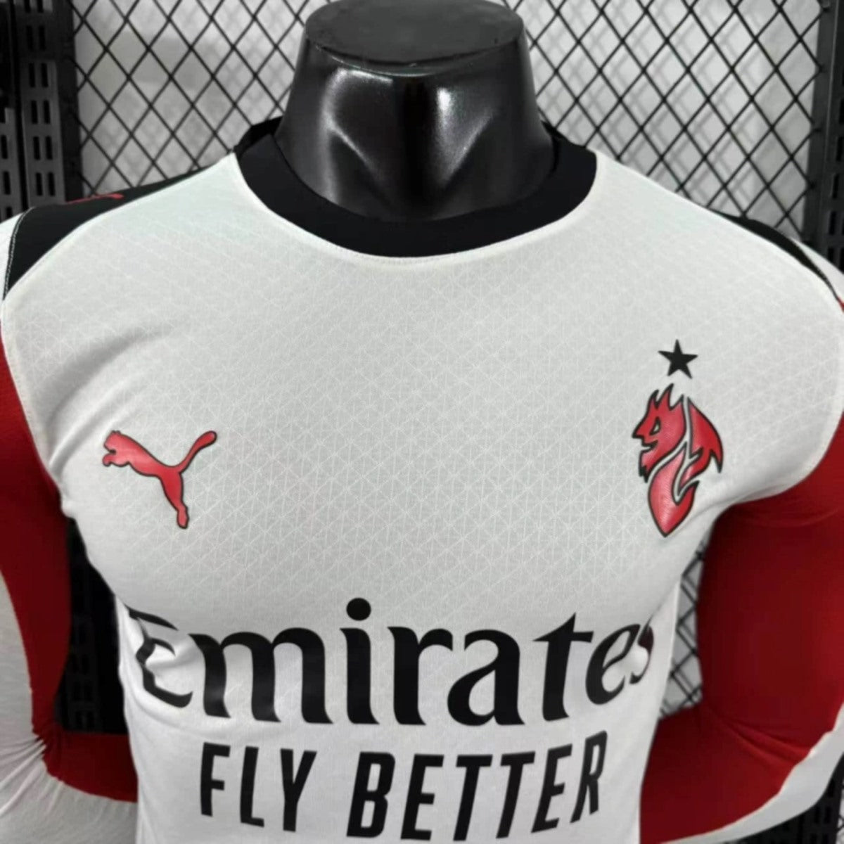 Camisola Manga Comprida Ac Milan 2025-26 Alternativa Branca Versão Jogador