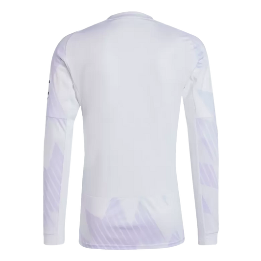 Long Sleeve Manchester United Jersey 2025-26 White Away Fan Version