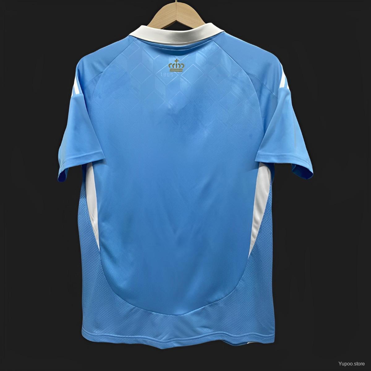 Camisola Belgica 2024 Alternativa Azul Versão Adepto