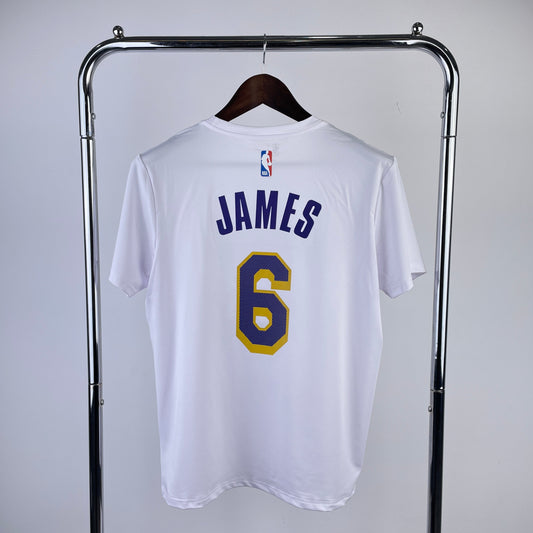 Los Angeles Lakers White Dri-Fit T-Shirt James #6