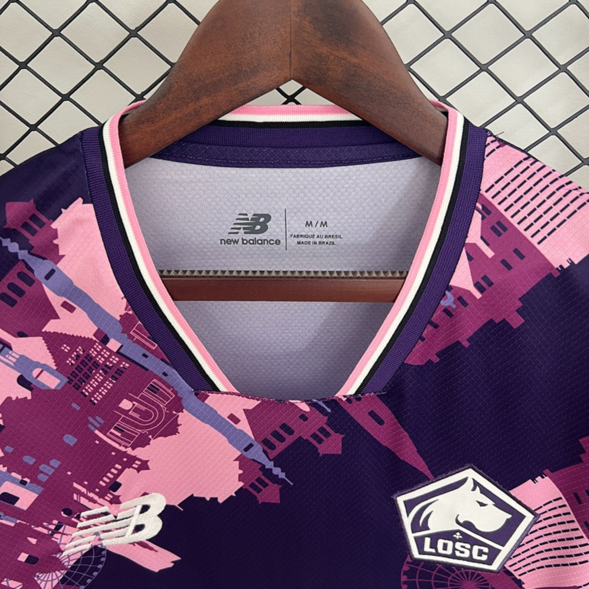 Camisola LOSC Lille 2025-26 Alternativa Roxa Versão Adepto