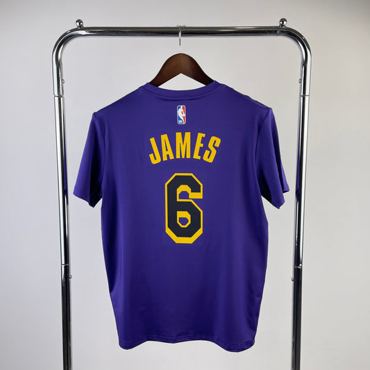 2023 NBA Los Angeles Lakers Blue Dri-Fit James #6 T-Shirt