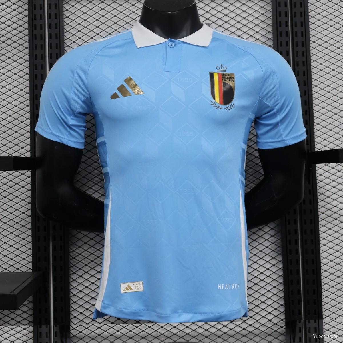 Camisola Belgica 2024 Alternativa Azul Versão Jogador