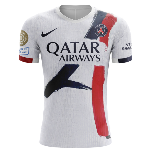 Paris Saint-Germain 2025-26 Alternate White Jersey CWC Edition Fan Version BARCOLA #29