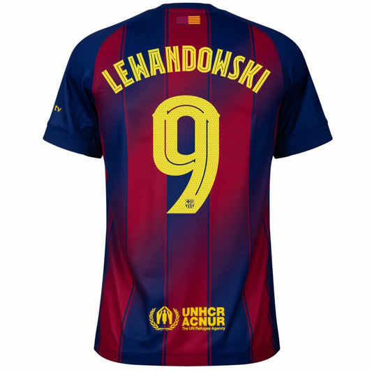 Camisola FC Barcelona 2025-26 Principal UCL Versão Adepto LEWANDOWSKI #9