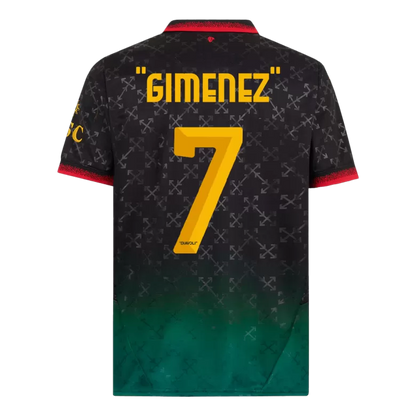 Camisola Ac Milan 2024-25 Alternativa Preta/Verde Versão Adepto "GIMENEZ" #7