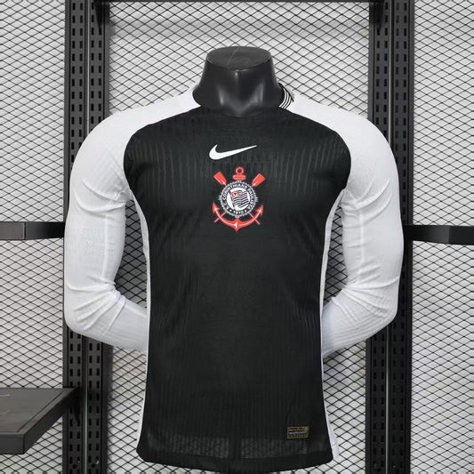 Camisola Manga Comprida SC Corinthians 2025-26 Alternativa Preta Versão Jogador