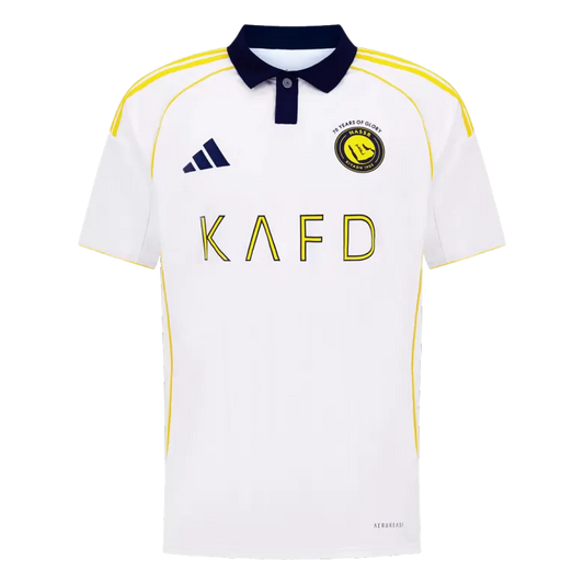 Camisola Al-Nassr 2025-26 Alternativa Branca Versão Adepto RONALDO #7 (Entrega Imediata)