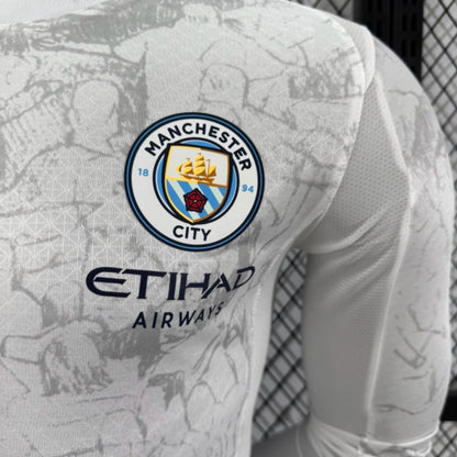 Camisola Manga Comprida MCI 2025-26 Alternativa Branca CWC Versão Jogador