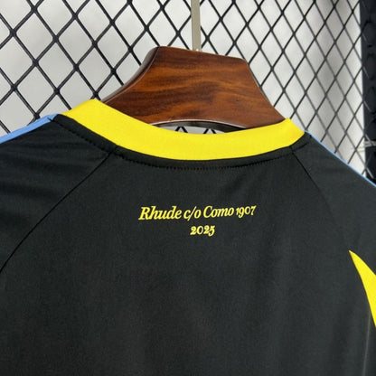 Camisola Como 1907 2025-26 Alternativa Preta/Amarela Versão Adepto