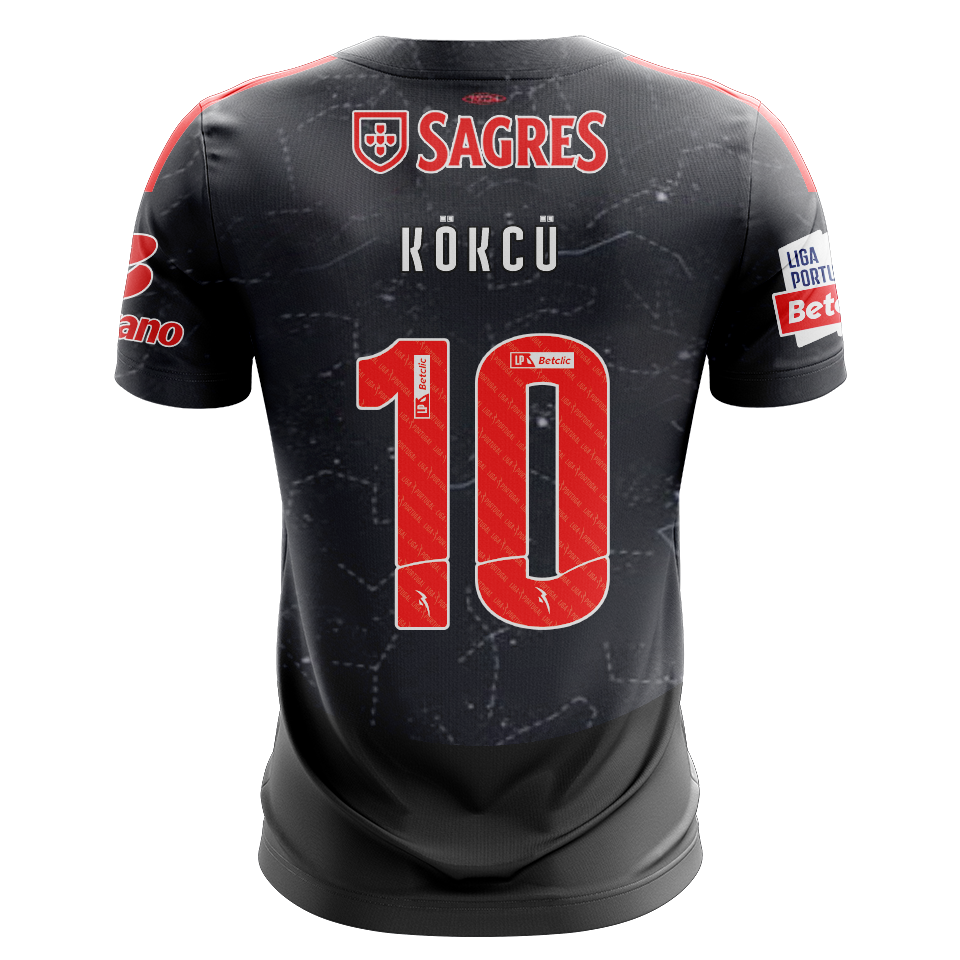 Camisola SLB 2024-25 Alternativa Preta Versão Adepto KOKCU #10