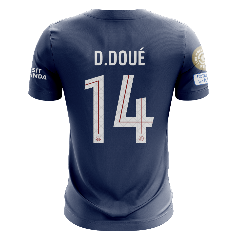 Camisola FC Paris Saint-Germain 2025-26 Principal CWC Versão Adepto D.DOUÉ #14