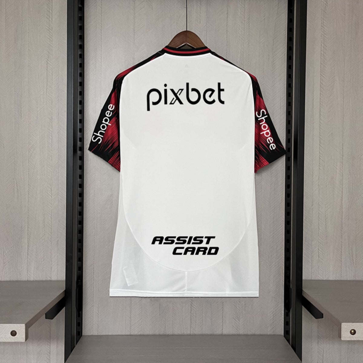 Camisola CR Flamengo 2025-26 Alternativa Branca Versão Adepto Todos Patrocinadores