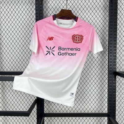 Camisola Bayer 04 Leverkusen 2025-26 Alternativa Rosa Versão Adepto