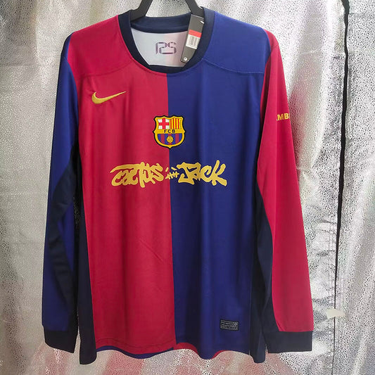 Camisola Manga Comprida FC Barcelona 2025-26 Edição Travis Scott Versão Adepto