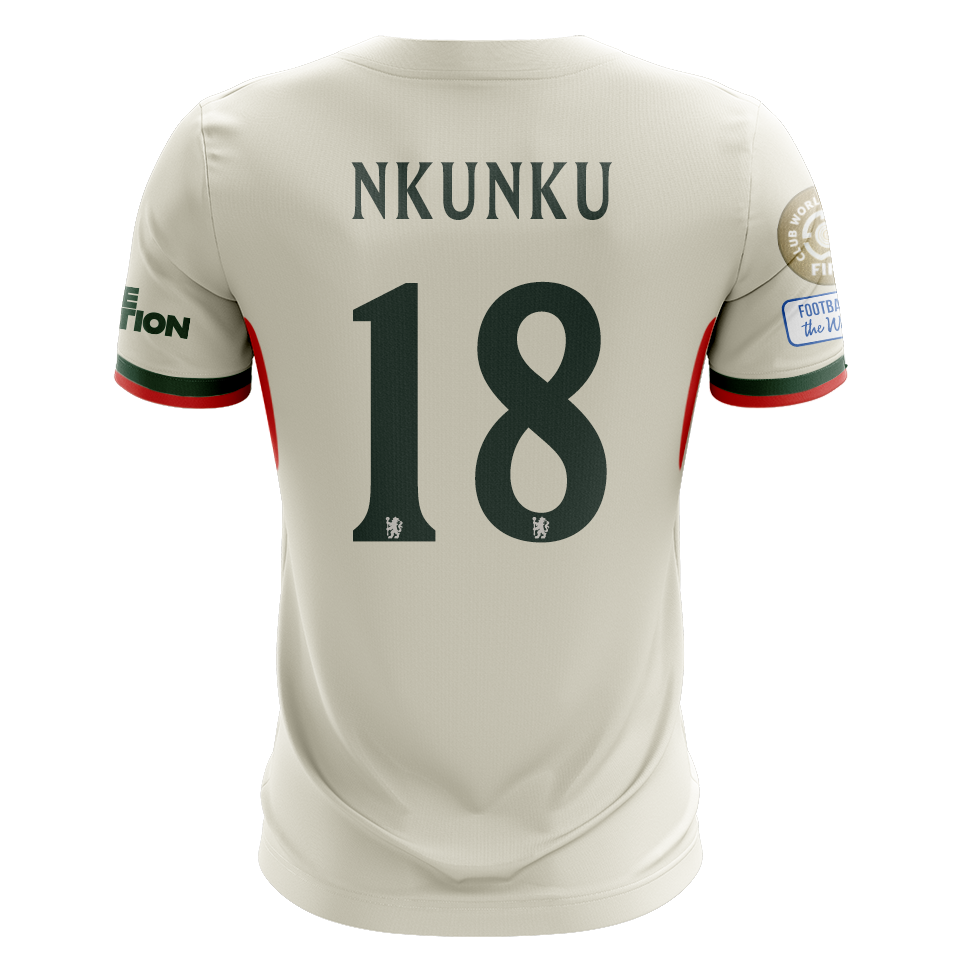 Camisola CHE 2025-26 Alternativa Branca CWC Versão Adepto NKUNKU #18